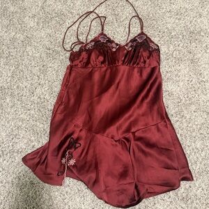 Free People Burgundy Mini Dress